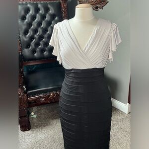 Black and white business casual dress
